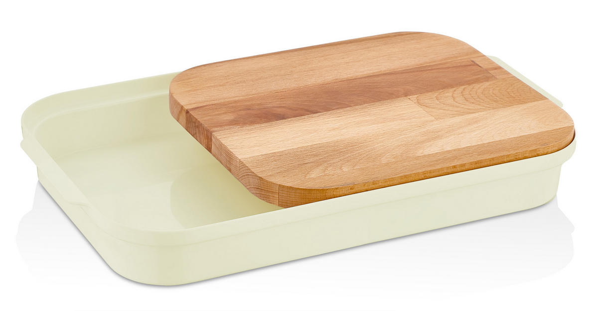 BAMBUS Schneidebrett mit Auffangschale beige - Beige, Kunststoff (26/42cm) - Lashuma