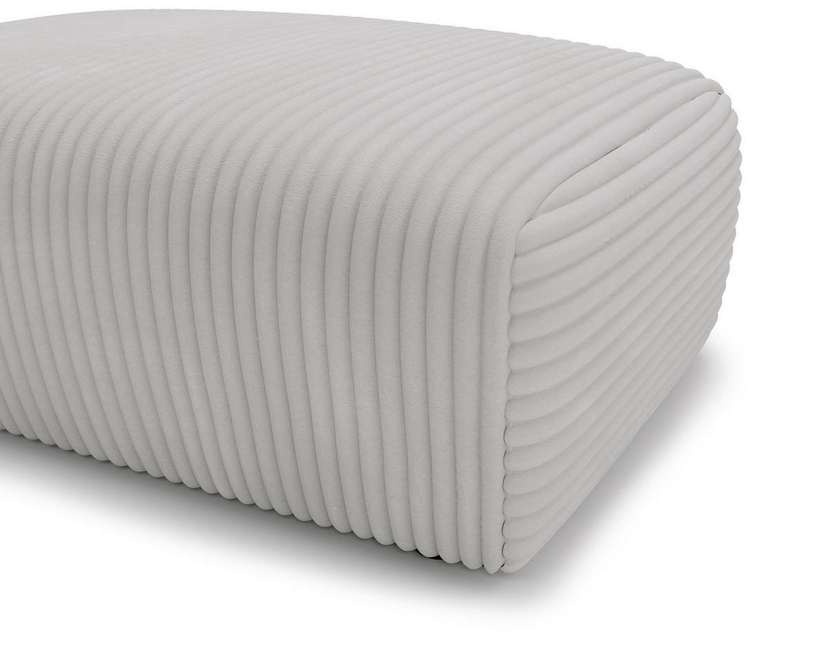 POLSTERHOCKER - Cord - Hellgrau/Schwarz, Kunststoff/Textil (110/40/72cm) - home24