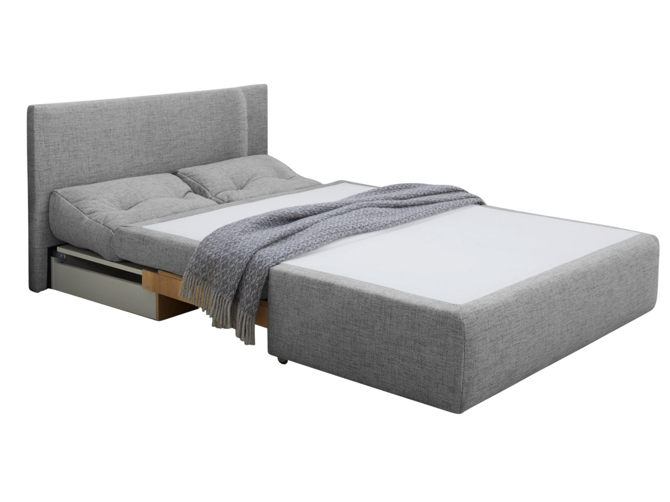 SCHLAFSOFA mit Bettkasten 136/85/86 cm, Liegefläche 130x193 cm, Mikrofaser Hell-Grau / 15120 - Hellgrau/Schwarz, Textil (136/86/85cm) - luma-home