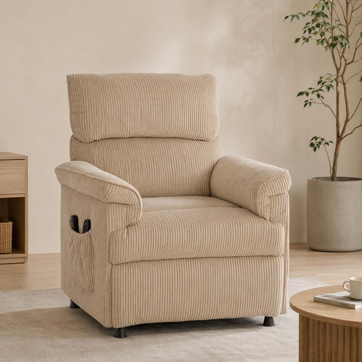 RELAXSESSEL mit Vibrationsmassage, Heiz- und Liegefunktion, Braun - Braun, Textil (86/105/94cm) - HOMCOM
