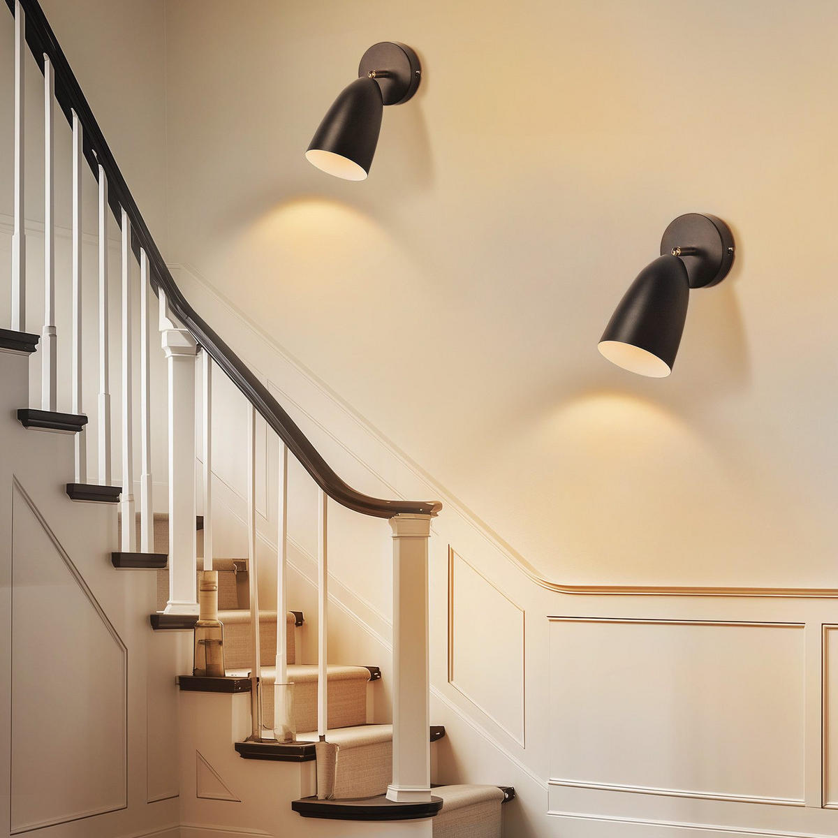 WANDLEUCHTE Filament 20/10/10 cm - Schwarz, Metall (10/10/20cm) - ZMH