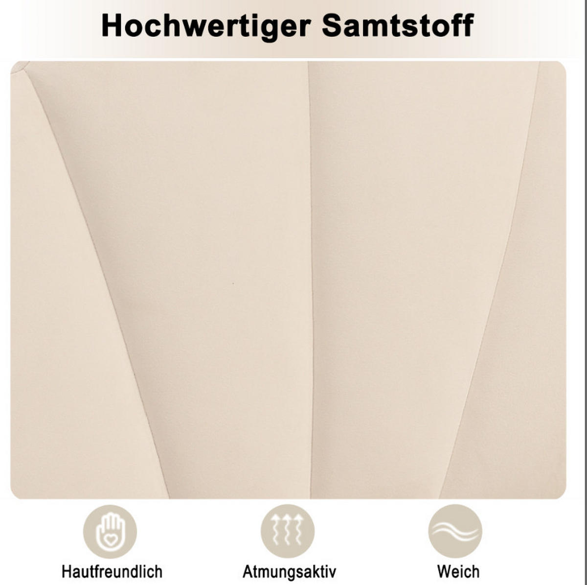 POLSTERBETT 90/200 cm Beige aus Samt mit verstellbarem Kopfteil - Beige, Textil - OKMYHOME
