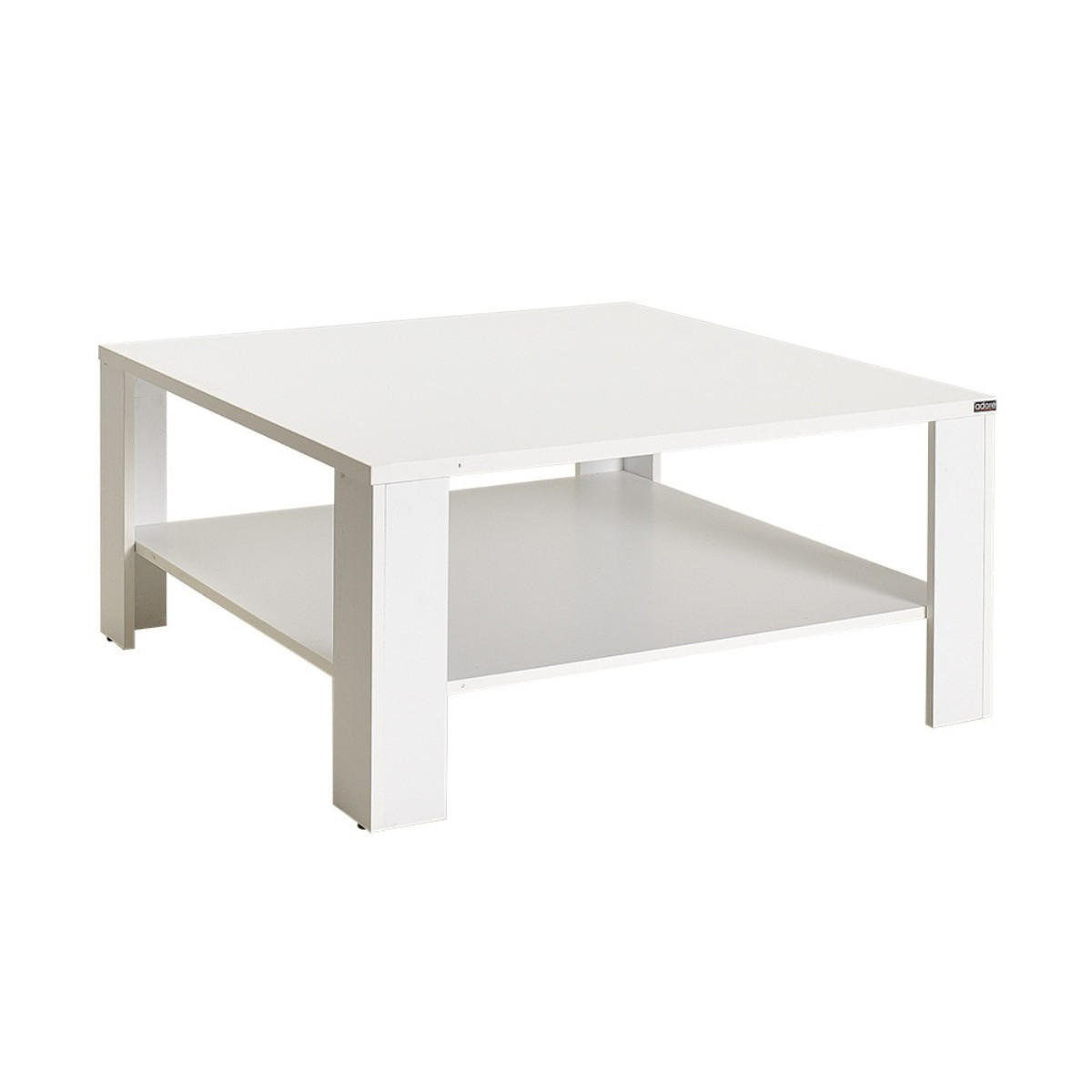 COUCHTISCH mit Ablagefach - lena 90/90/42 cm - Weiß, Holzwerkstoff (90/90/42cm) - Calicosy