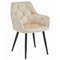STUHL IRGOLI 1 Stück, Beige, Schwarz, mit Samtstoff gepolstert - Beige, Textil/Metall (56/84/62cm) - Komodee