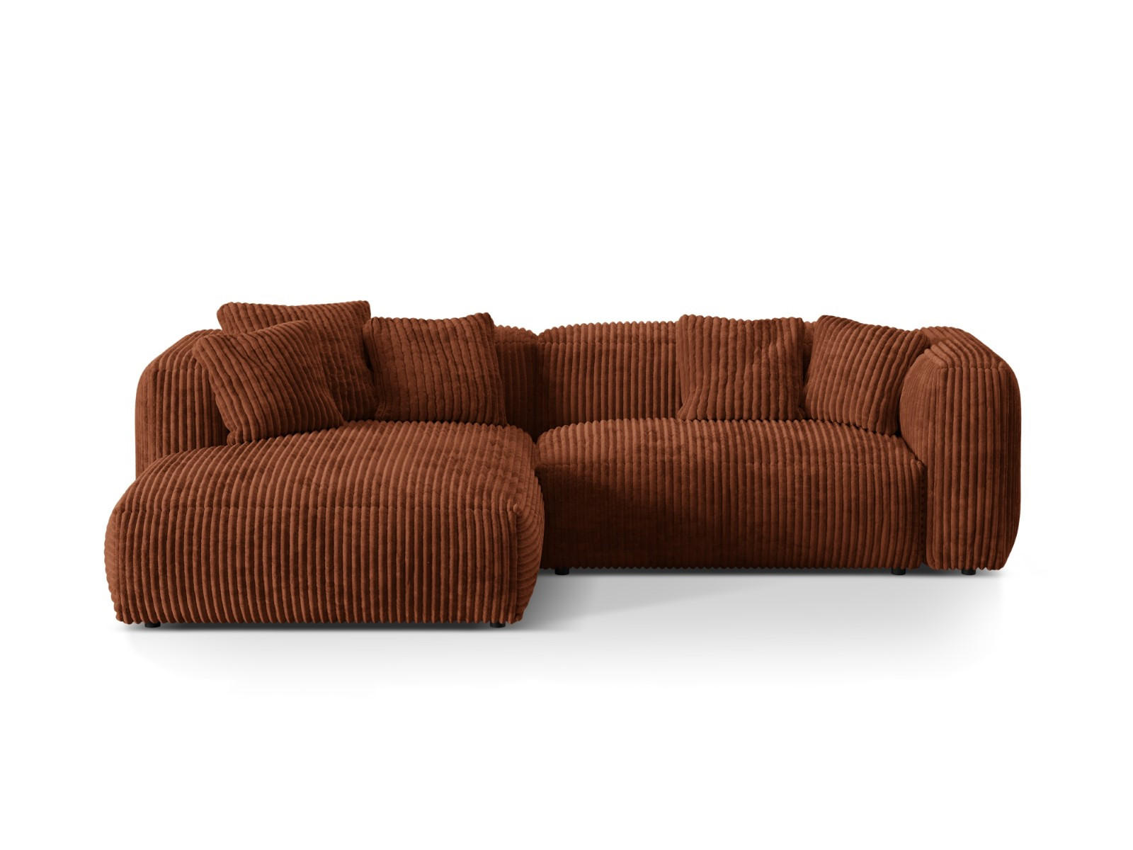 ECKSOFA modular links Martina aus Cord ziegelrot 2 Sitzplätze - Orange, Textil (176/283cm) - Micadoni