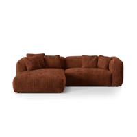 ECKSOFA modular links Martina aus Cord ziegelrot 2 Sitzplätze - Orange, Textil (176/283cm) - Micadoni