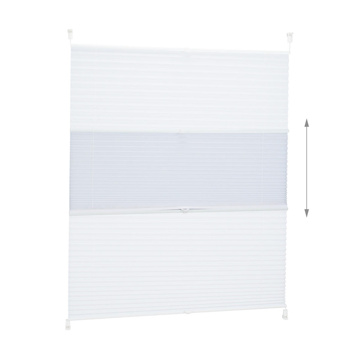 PLISSEE - Weiß, Kunststoff/Textil (90/130/2cm) - Relaxdays