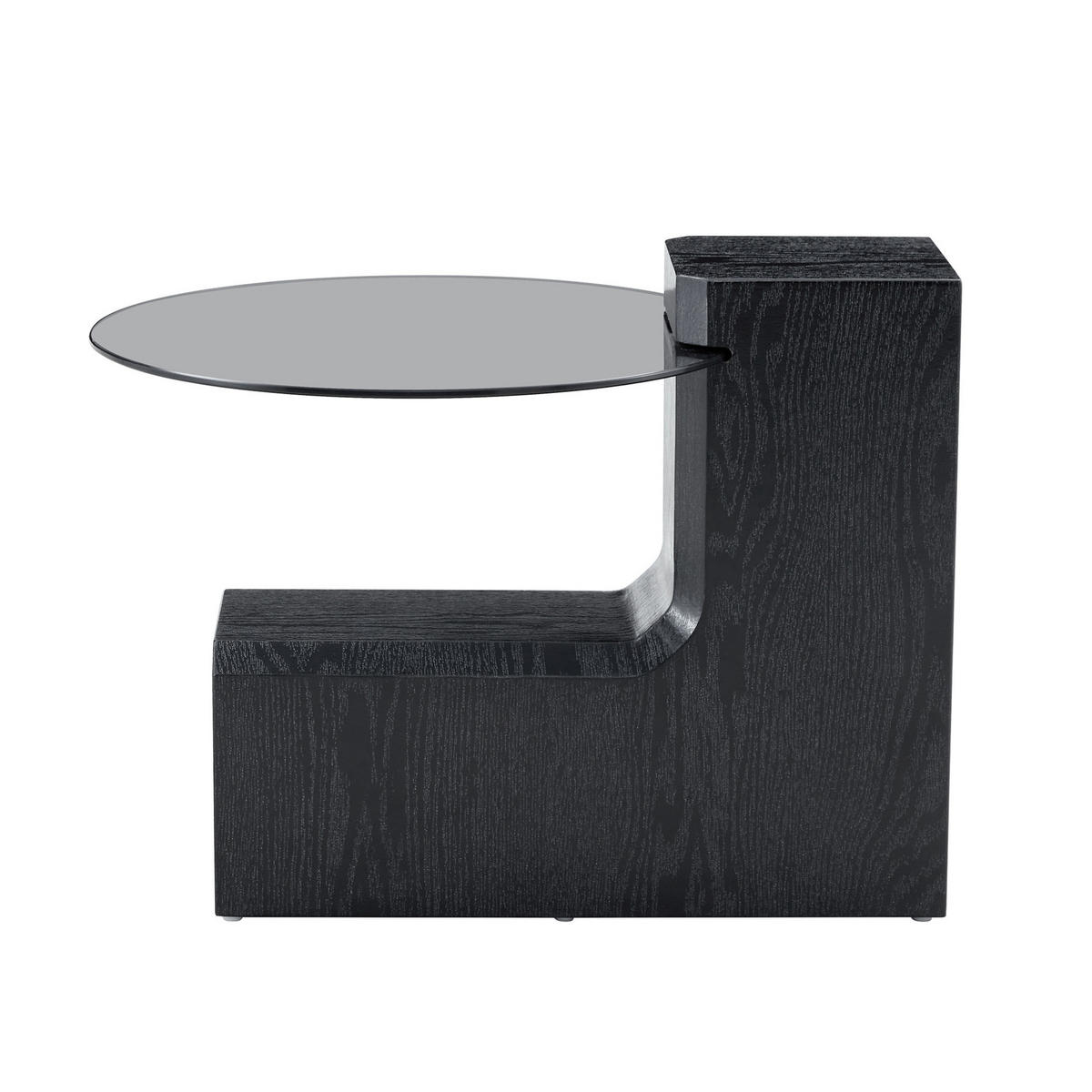 COUCHTISCH-SET 61/61/30 cm 2-teilig mit Sicherheitsglas, MDF-Ablage und zerlegbarem Design, Schwarz - Schwarz, Holzwerkstoff (61/61/30cm) - Redom