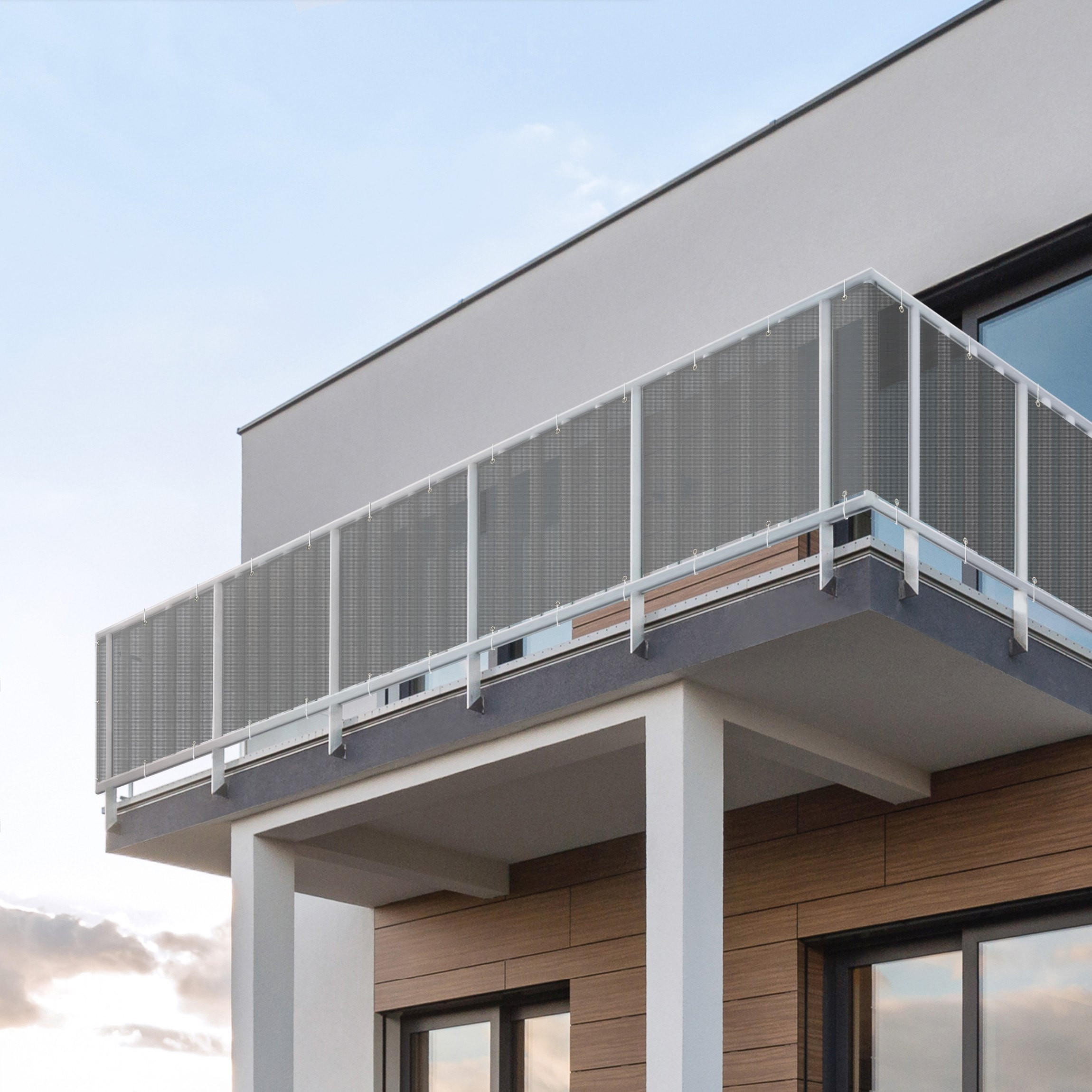 BALKON SICHTSCHUTZ Dunkelgrau 300/75 cm - Grau, Kunststoff (300/75cm) - Bilderwelten
