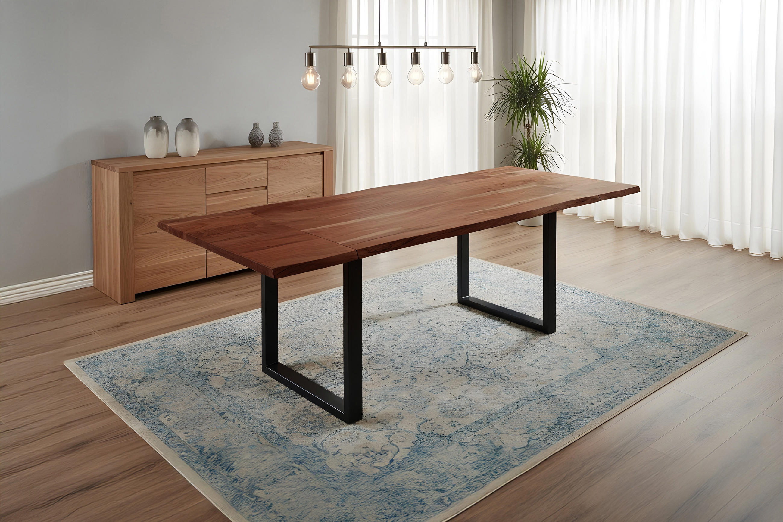 ESSTISCH ADINA - Schwarz/Braun, Holz/Metall (90/180/76cm) - SAM
