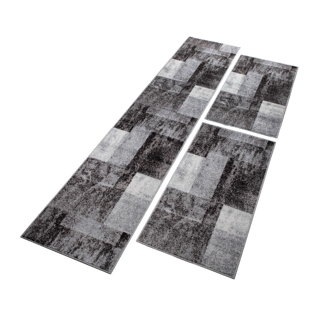 BETTUMRANDUNG Phönix abstraktes Design grau 1 x 67 x 340 cm, 2 x 67 x 140 cm Set 3-teilig - Grau, Kunststoff/Textil (67/620cm)