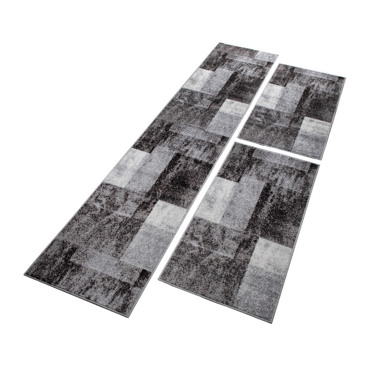 BETTUMRANDUNG Phönix abstraktes Design grau 1 x 67 x 340 cm, 2 x 67 x 140 cm Set 3-teilig - Grau, Kunststoff/Textil (67/620cm)