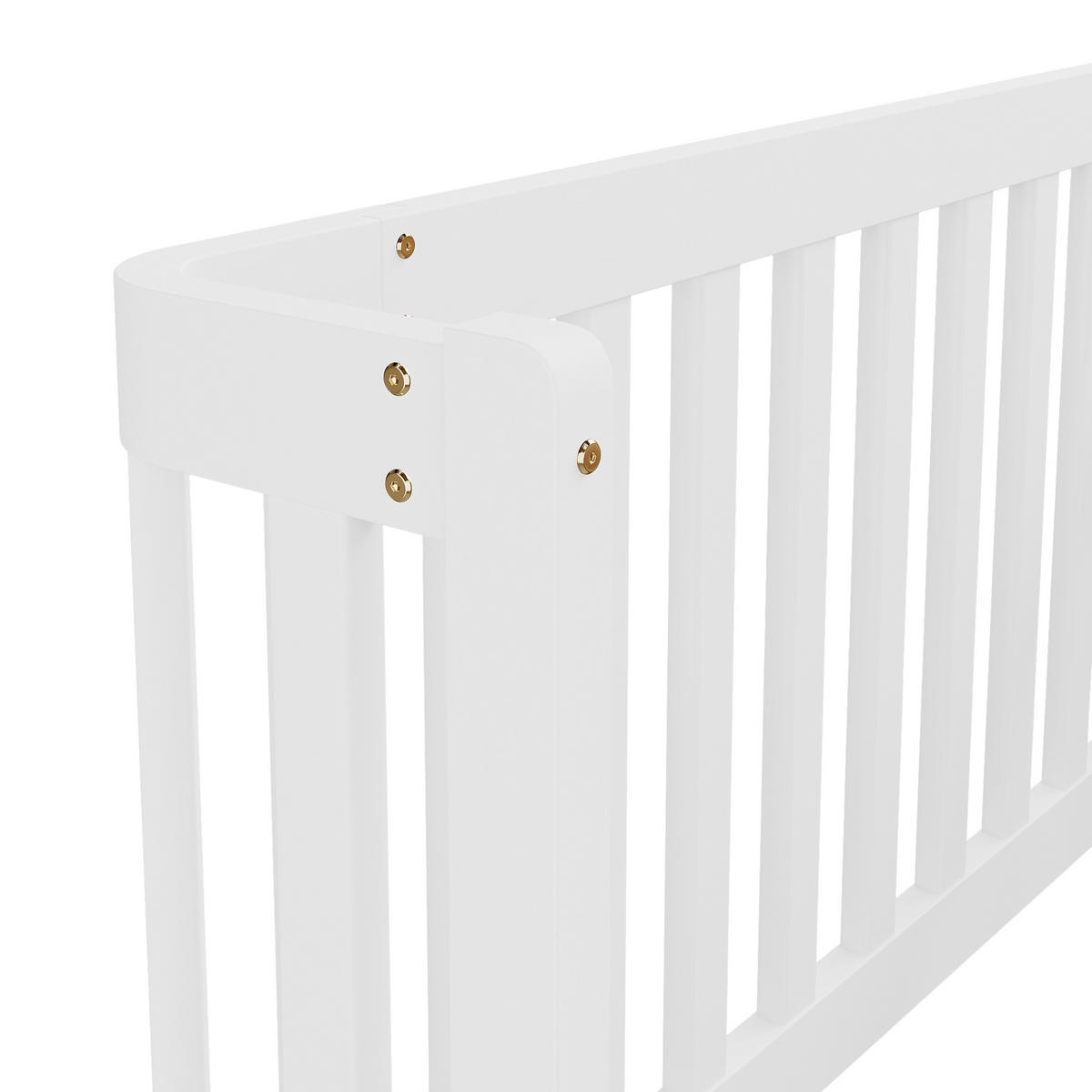 BODENBETT 90/200 cm DE-03458, mit Zaun, in Weiß - Weiß, Holz (90/200cm) - ComfortXL