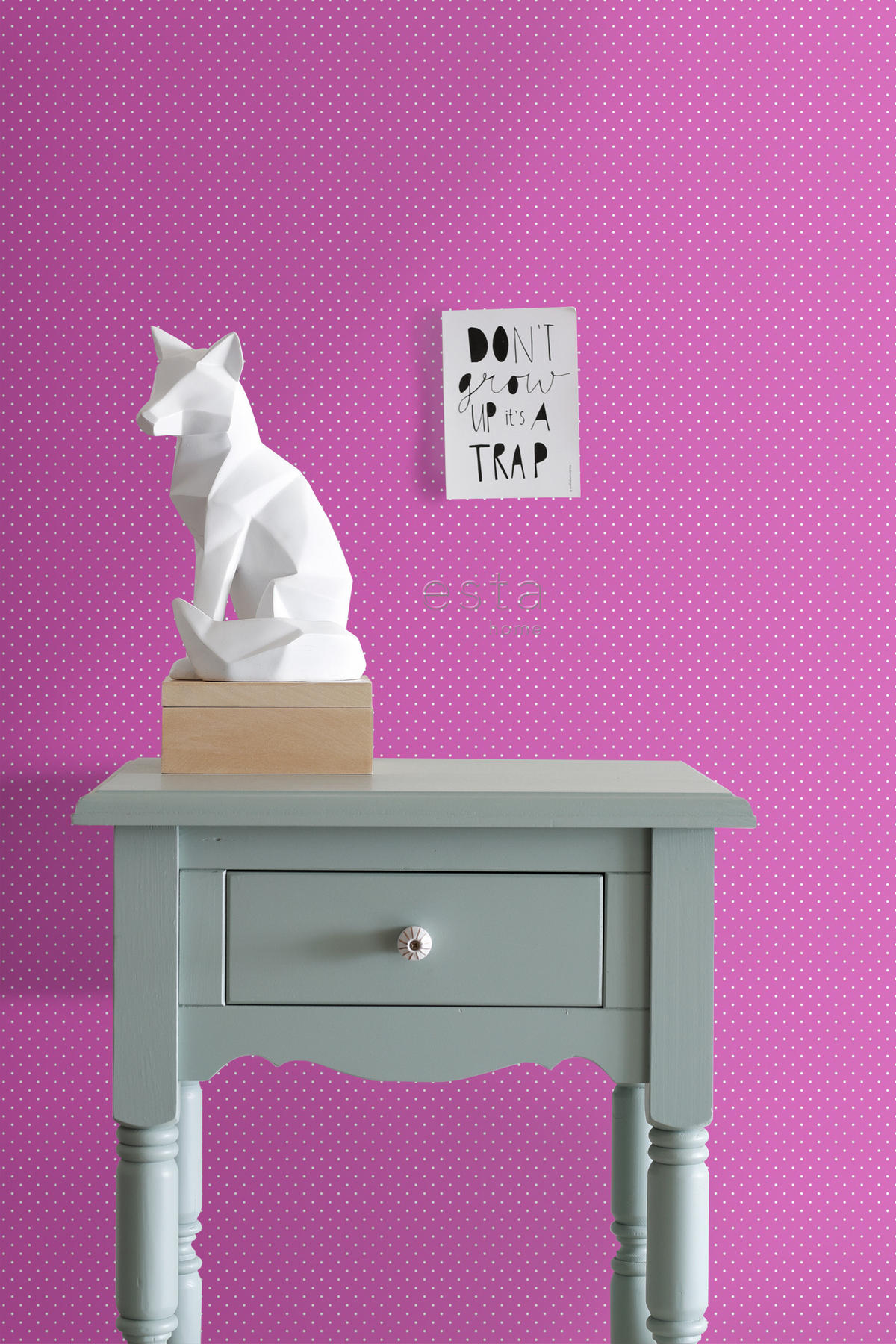TAPETE feine Punkte 53 cm x 10.05 m - Pink, Papier (53/0.1cm) - ESTAhome