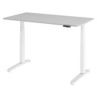 SCHREIBTISCH elektrisch XBHM 80/140/74 cm in Grau/Weiß/Alu poliert - Silberfarben/Weiß, Holzwerkstoff (80/140/74cm) - bümö