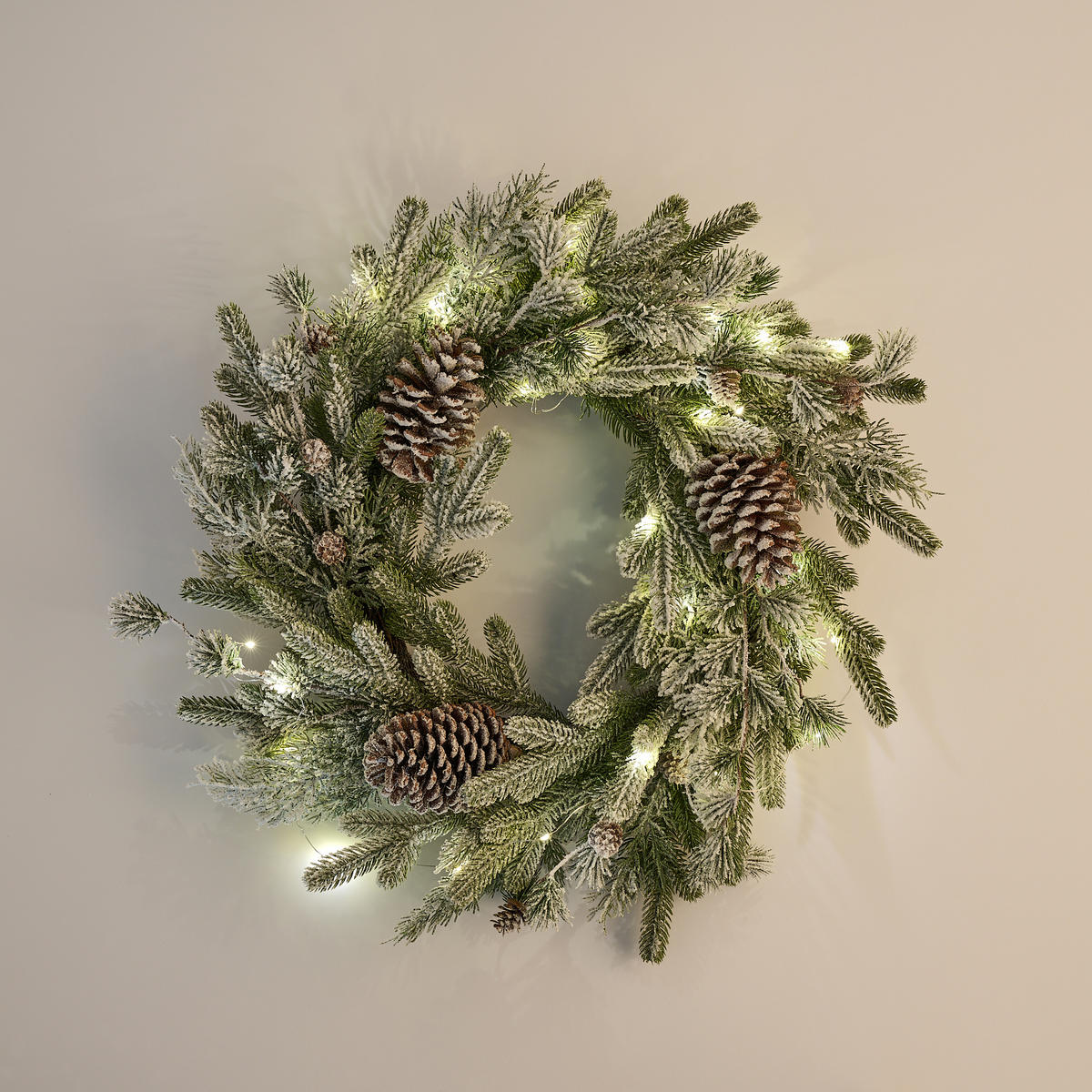 WEIHNACHTSKRANZ LED Rovice, 55x55x12 cm - Hellgrün, Kunststoff (55/12/55cm) - home&you