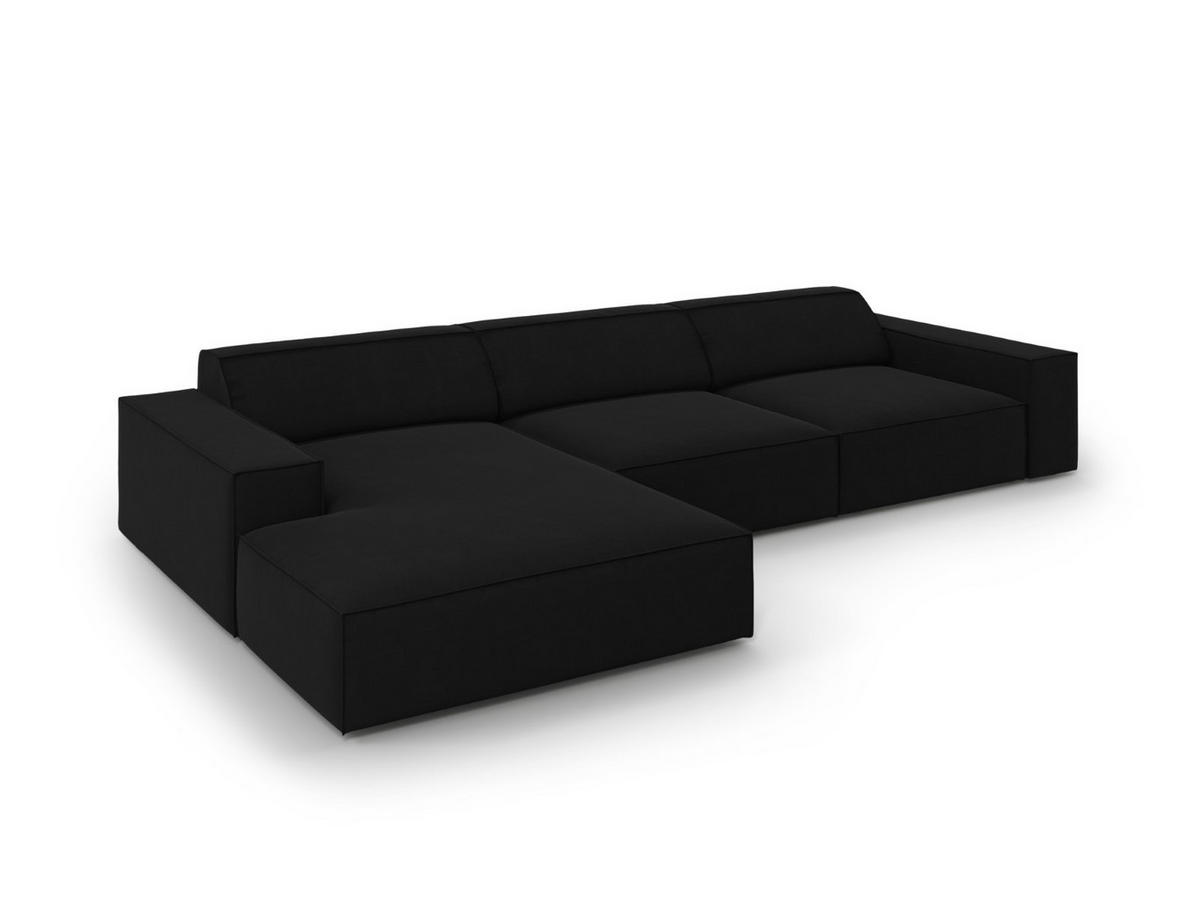 ECKSOFA links Jodie aus Samt schwarz 4 Sitzplätze - Schwarz, Textil (166/284cm) - Micadoni