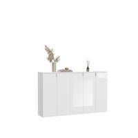 GARDEROBENKOMBINATION 3tlg. Projekt X Garderobe in weiß Nb. und weiß hochglanz B/H/T: 152x99x34 cm - Weiß, Holzwerkstoff (152/99/34cm)