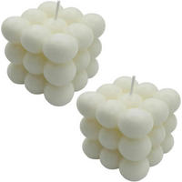 KERZE 2-teiliges Set Bubble Sojawachs Weiß - Weiß, Paraffin (6cm)