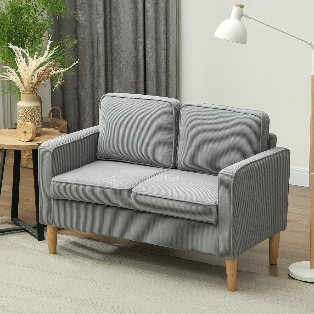 2-SITZER Sofa Hellgrau 117.0/63.0/79.0 cm - Hellgrau, Textil (63/79/117cm)
