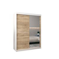 SCHWEBETÜRENSCHRANK 200/150/62 2-türig - Silberfarben/Weiß, Holz/Kunststoff (150/200/62cm) - Abiks Möbel