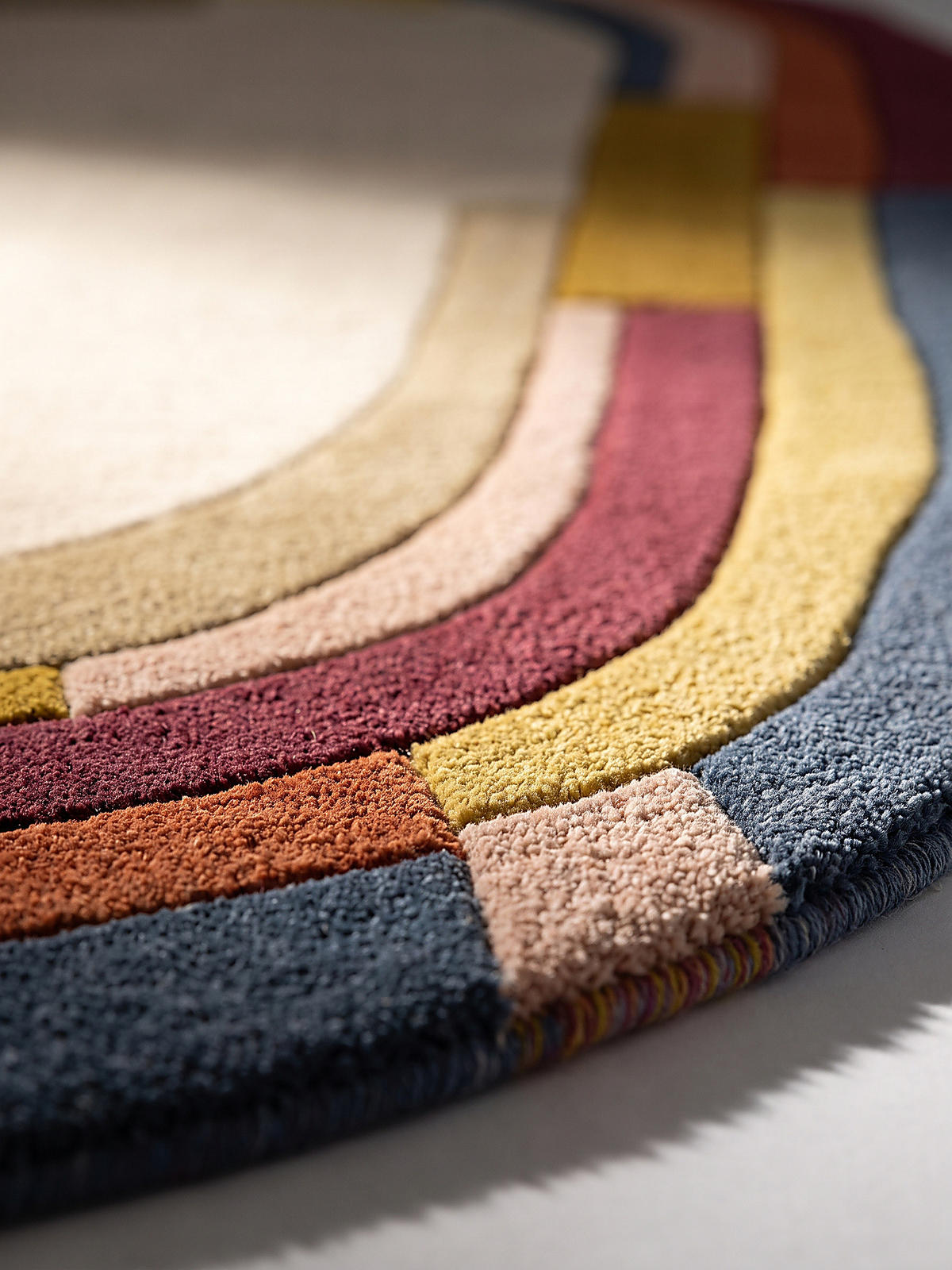 WOLLTEPPICH handgetuftet LUGAR, Farbblock-Bordüre, Multi, 160 x 230 cm - Multicolor, Textil (160/230cm) - KADIMA DESIGN