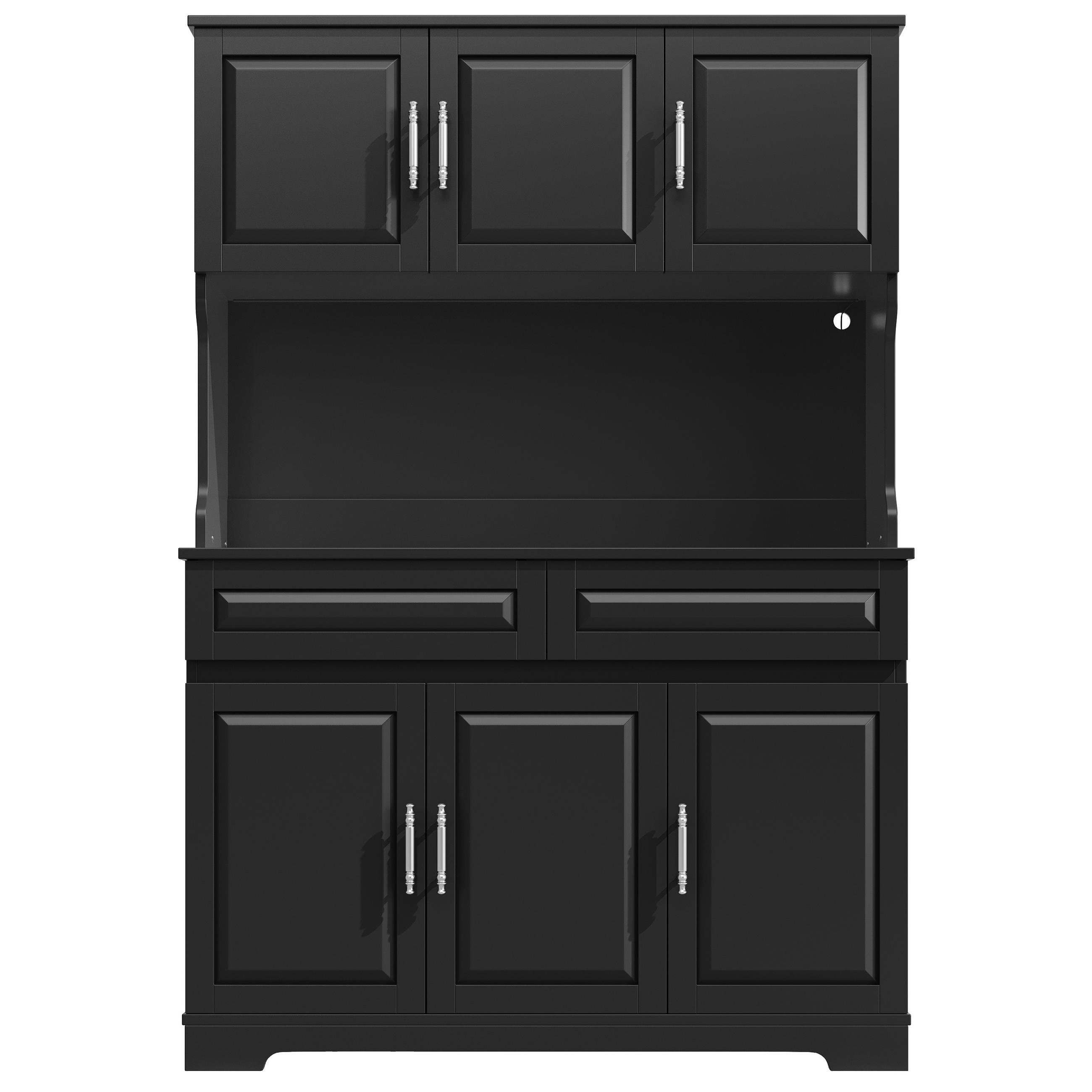 BUFFETSCHRANK App-Steuerung Schwarz 108/40/180 cm - Schwarz, Holz (108/180/40cm) - PANGIVO