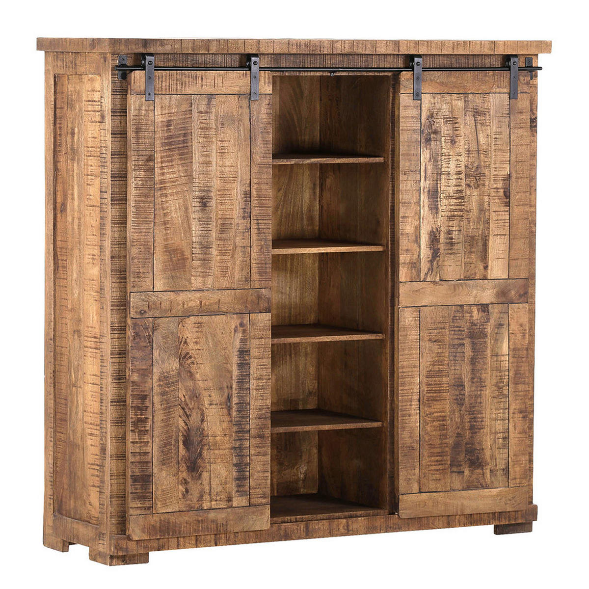 WOHNZIMMER-SET 3-TLG. Karlstad-123 - Braun, Holz (445/145/70cm) - Lomado