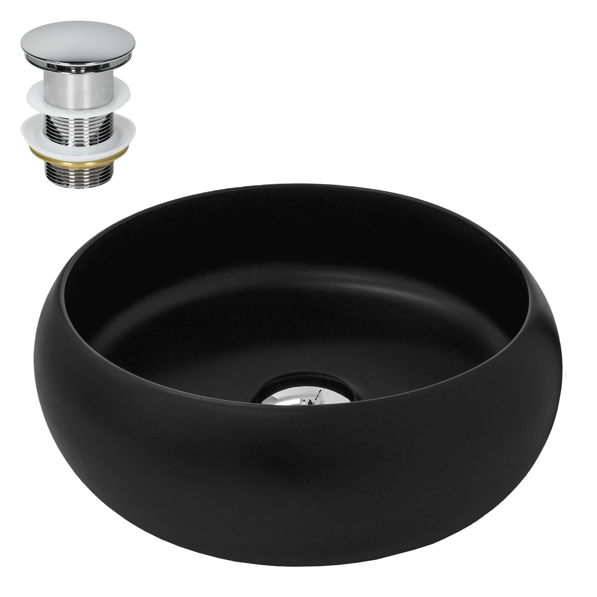 WASCHBECKEN - Schwarz, Keramik (35/30/35cm) - ML-DESIGN