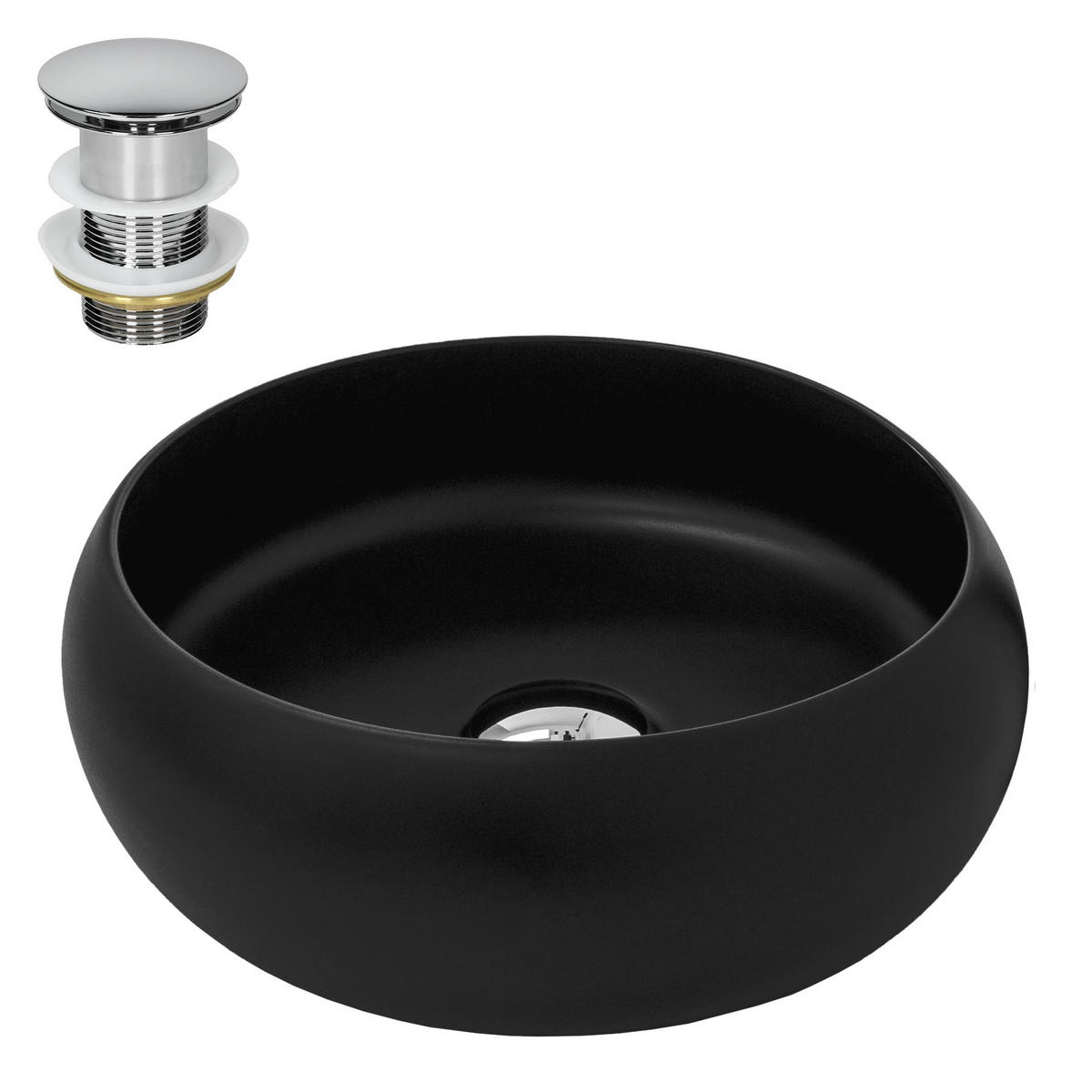WASCHBECKEN - Schwarz, Keramik (35/30/35cm) - ML-DESIGN