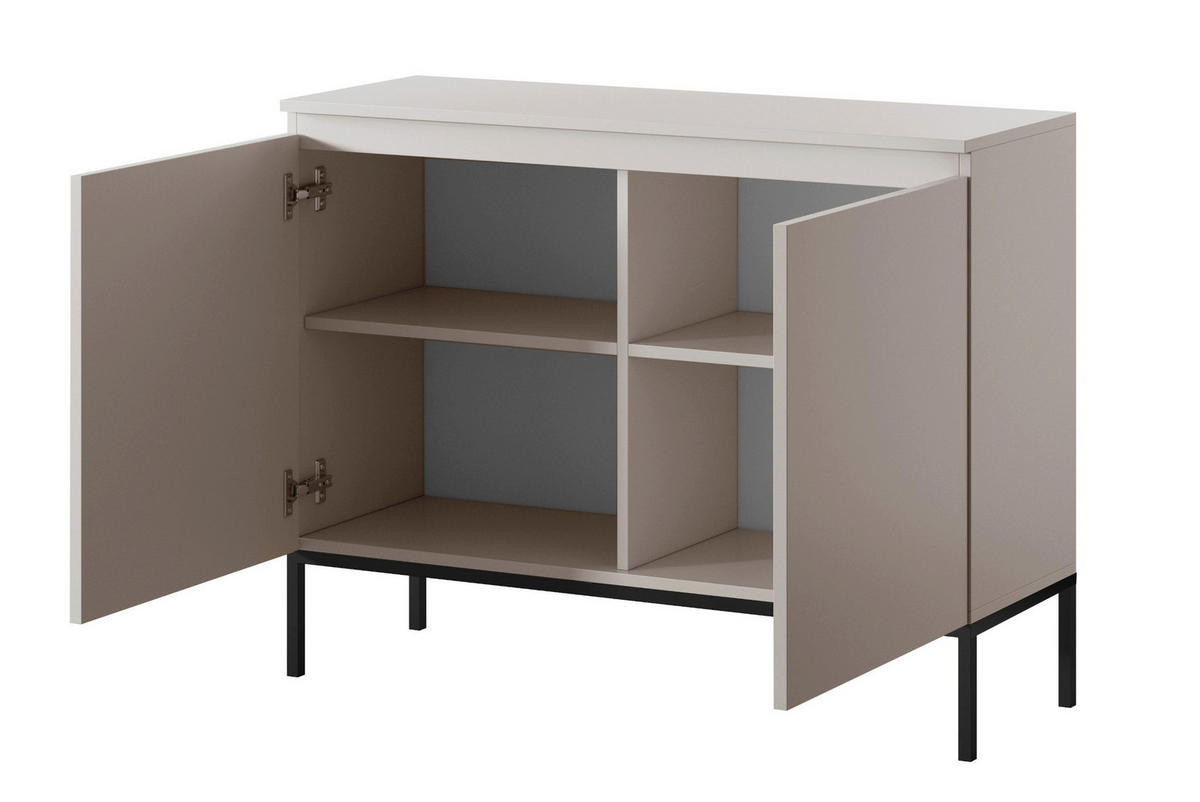 KOMODA Bemmi béžová 100 cm - černá/béžová, kov/kompozitní dřevo (100/75.5/35cm) - Selsey