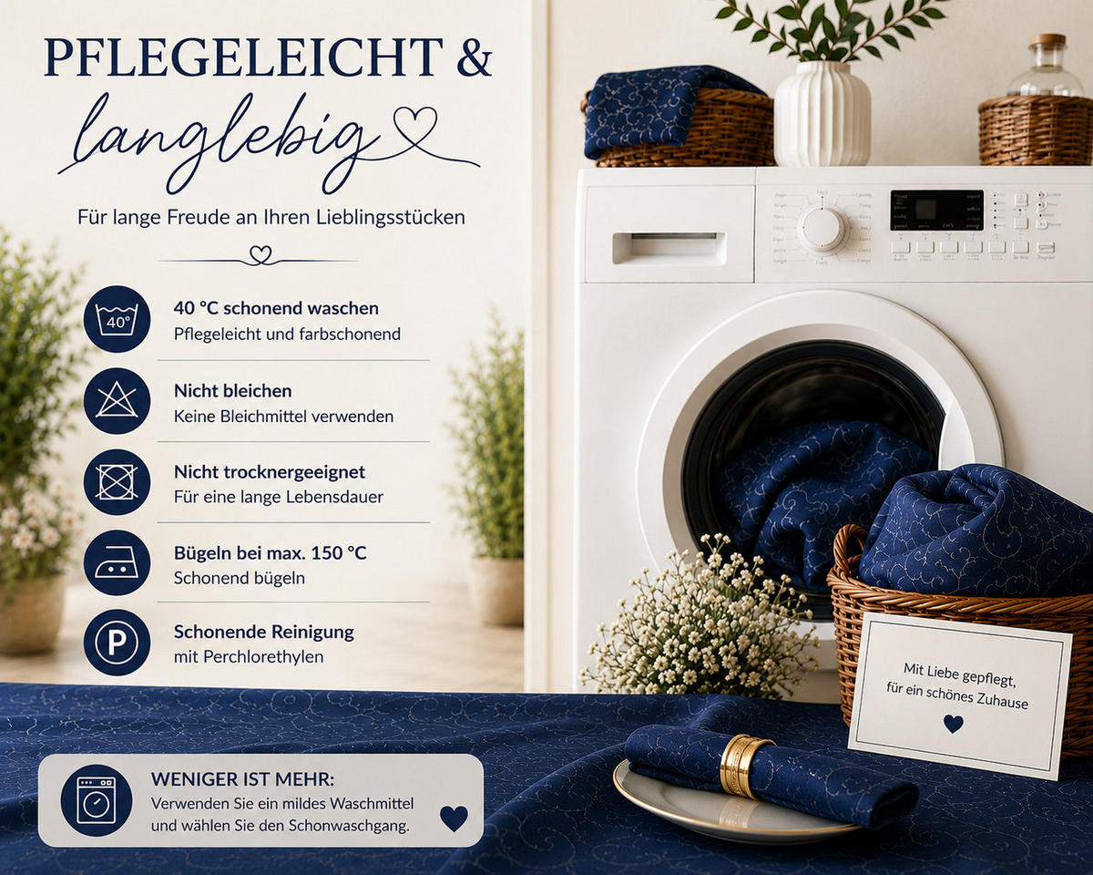 TISCHDECKE 130/260 cm Ornamente Dunkelblau - Dunkelblau, Textil (130/260cm) - TiborTex