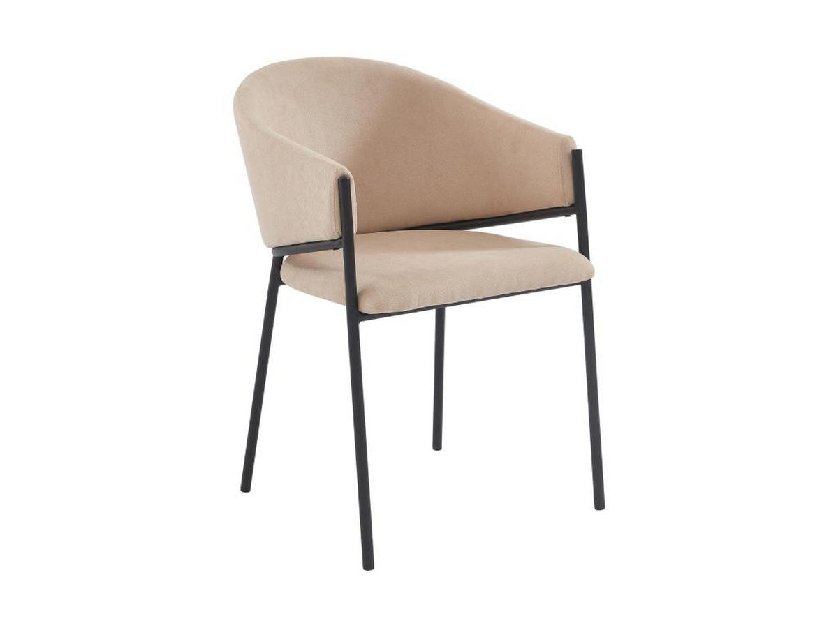 STUHL mit Armlehnen 2er-Set - Stoff & Metall - Beige - ORDIDA - Beige, Textil (61/80/53cm) - Pascal Morabito