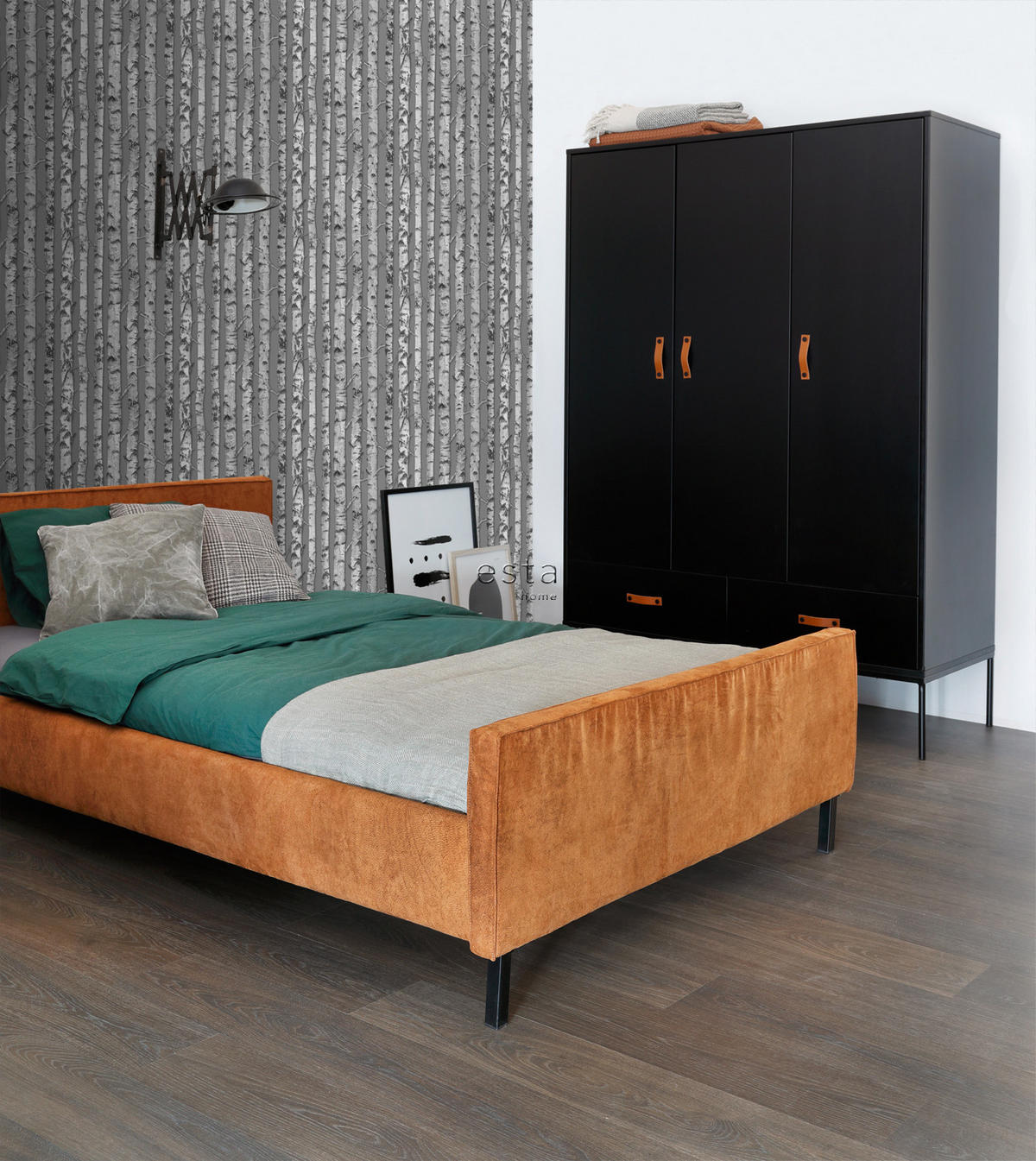 TAPETE Birkenstämme 53 cm x 10.05 m - Schwarz, Papier (53/1000cm) - ESTAhome