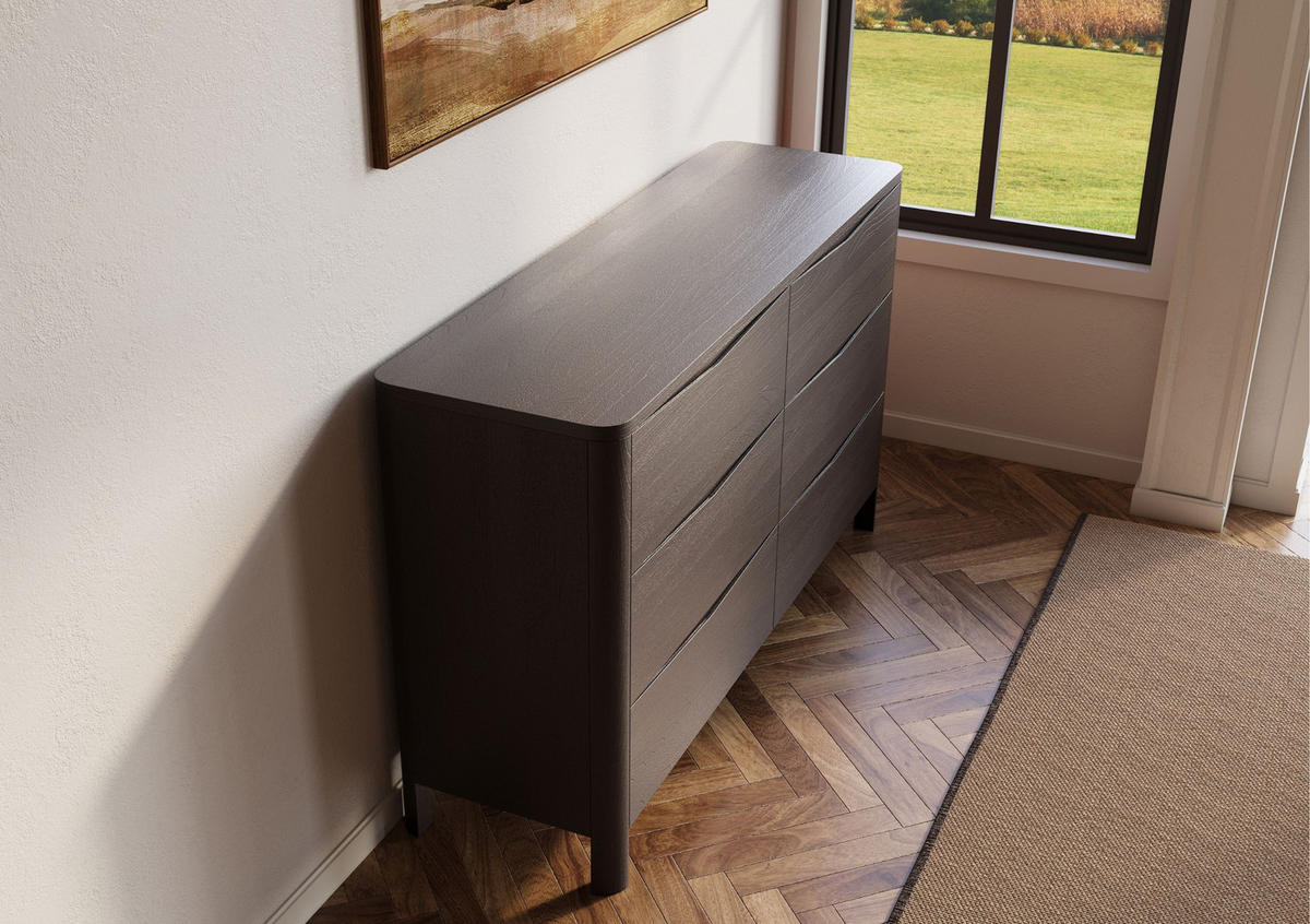 HOLZKOMMODE Modena Low 150, Palisanderfarbe - Wengefarben, Holz/Buchenholz (150.5/91.5/45cm) - Visby