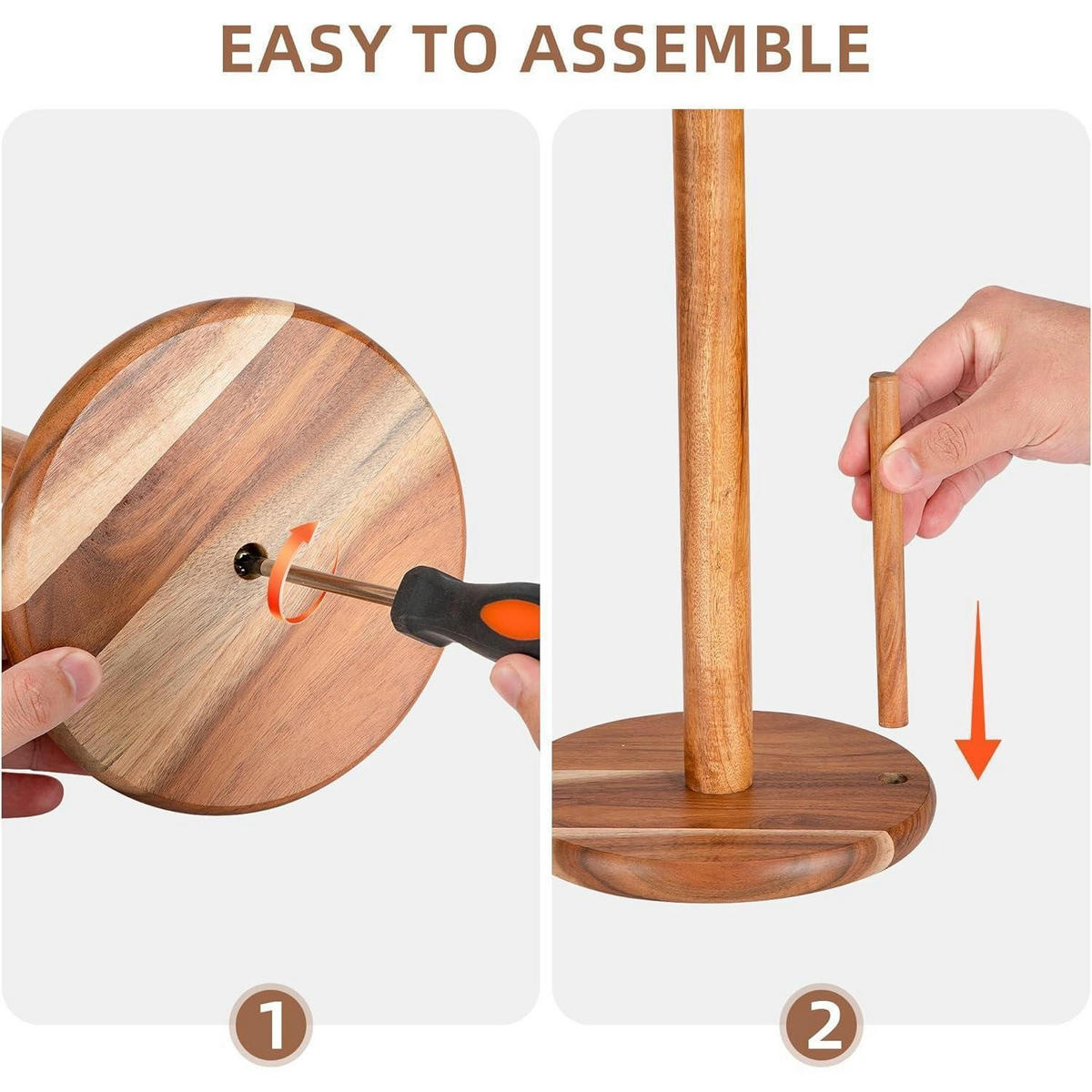 KÜCHENROLLENHALTER Akazienholz 33 cm - Multicolor, Holz (16.5/7.6/33cm)