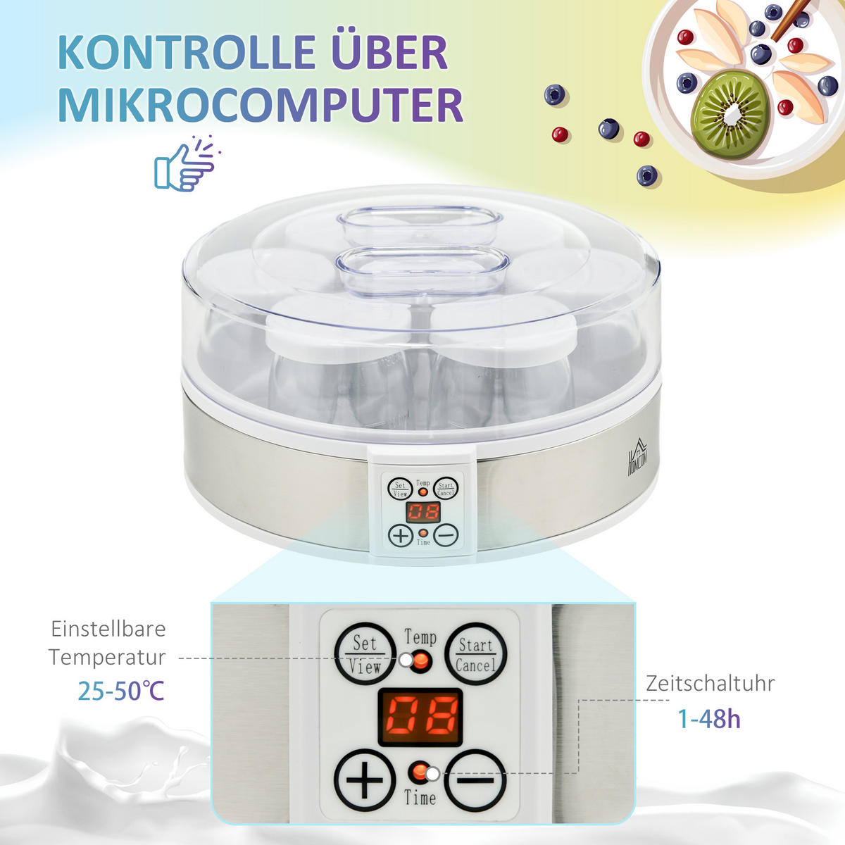 KÜCHENMASCHINE Joghurtbereiter Weiß - Weiß, Metall (24/13/24cm) - Korfee