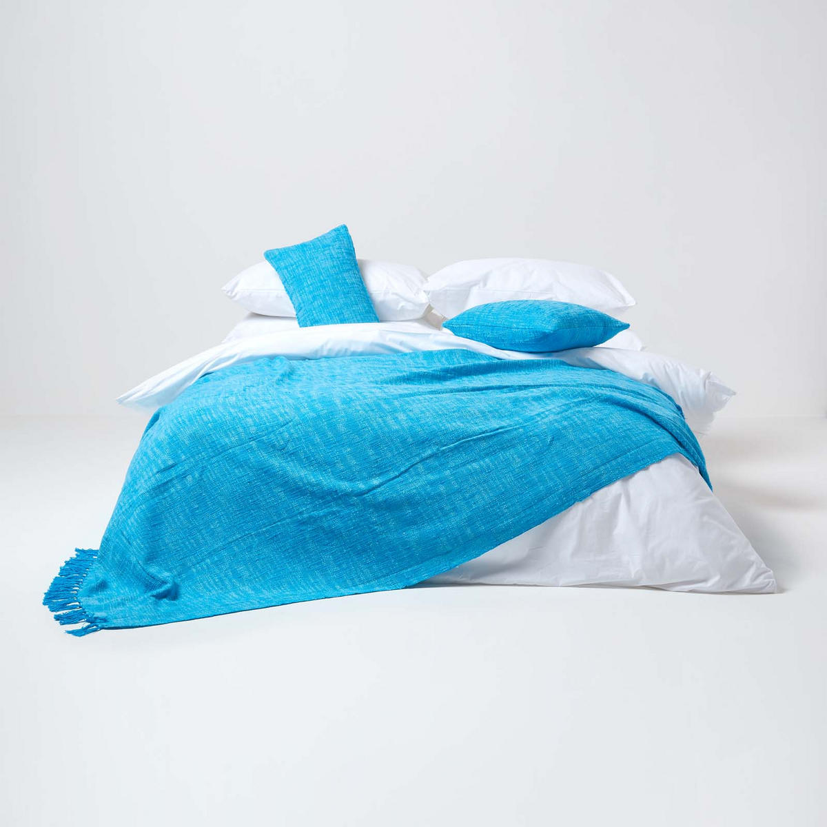 KISSENHÜLLE Nirvana 30/50 cm, 100% Baumwolle - Türkis, Textil (30/50cm) - Homescapes