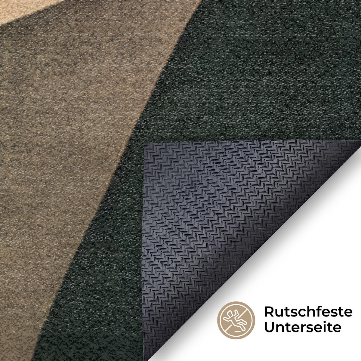 FUSSMATTE Formen - Ockergelb - Abstrakt Flurteppich 180x120 cm - Multicolor, Kunststoff (180/120cm) - MuchoWow