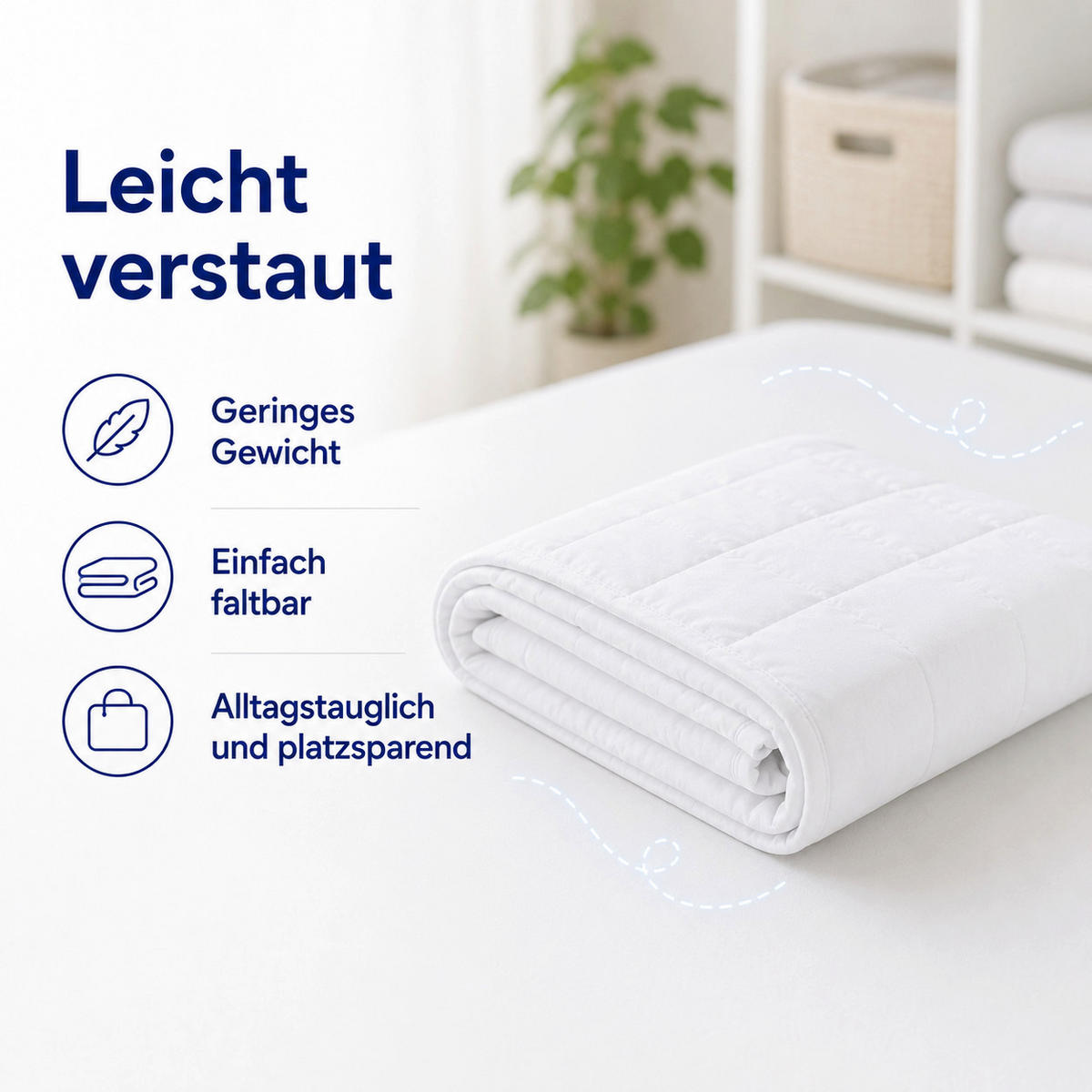 SOMMERBETTDECKE 155x220 cm – leichte Bettdecke mit kühlender Füllung & atmungsaktivem Mikrofaserbezug - Weiß, Textil (155/220cm) - Mister Sandman