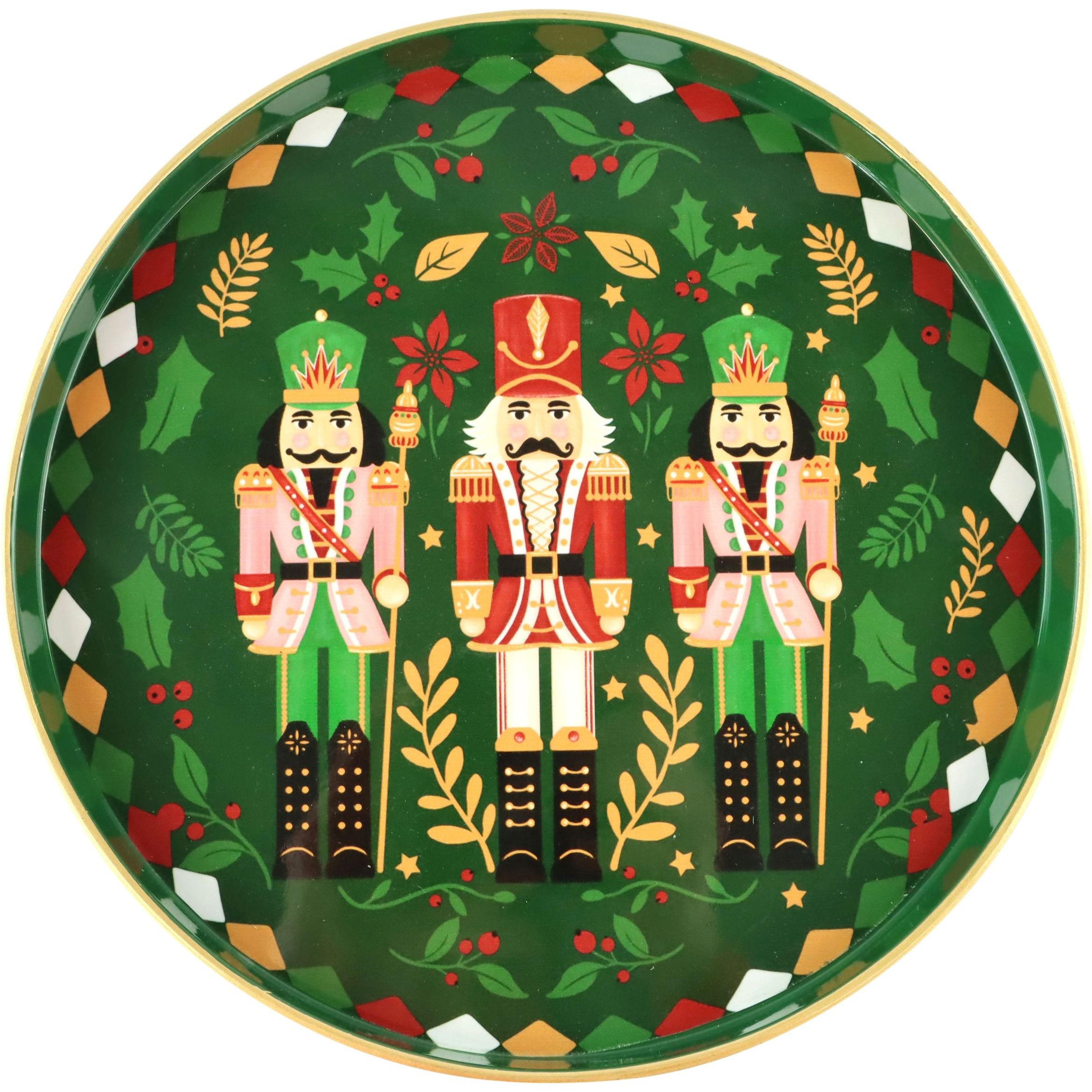 DEKOTELLER & -TABLETTS Christmas Heritage 22/22/2 cm - Grün, Kunststoff (22/2cm) - FURNARO