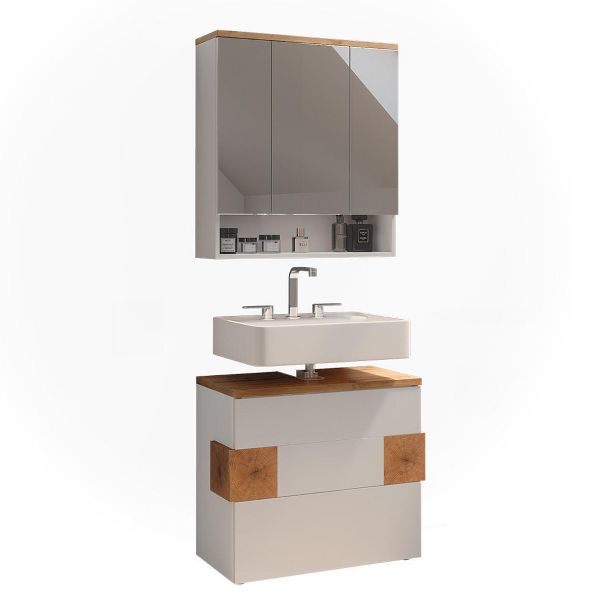 KOUPELNOVÝ NÁBYTEK Eden Bílá - bílá/dub artisan, kompozitní dřevo (70/64.5/37cm) - Vicco