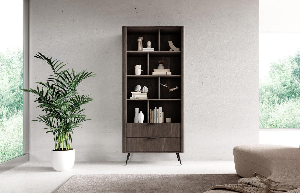 VITRINE VERIS Braun 88x38x194 cm - Braun, Holzwerkstoff (88/194/38cm) - FURNLUX