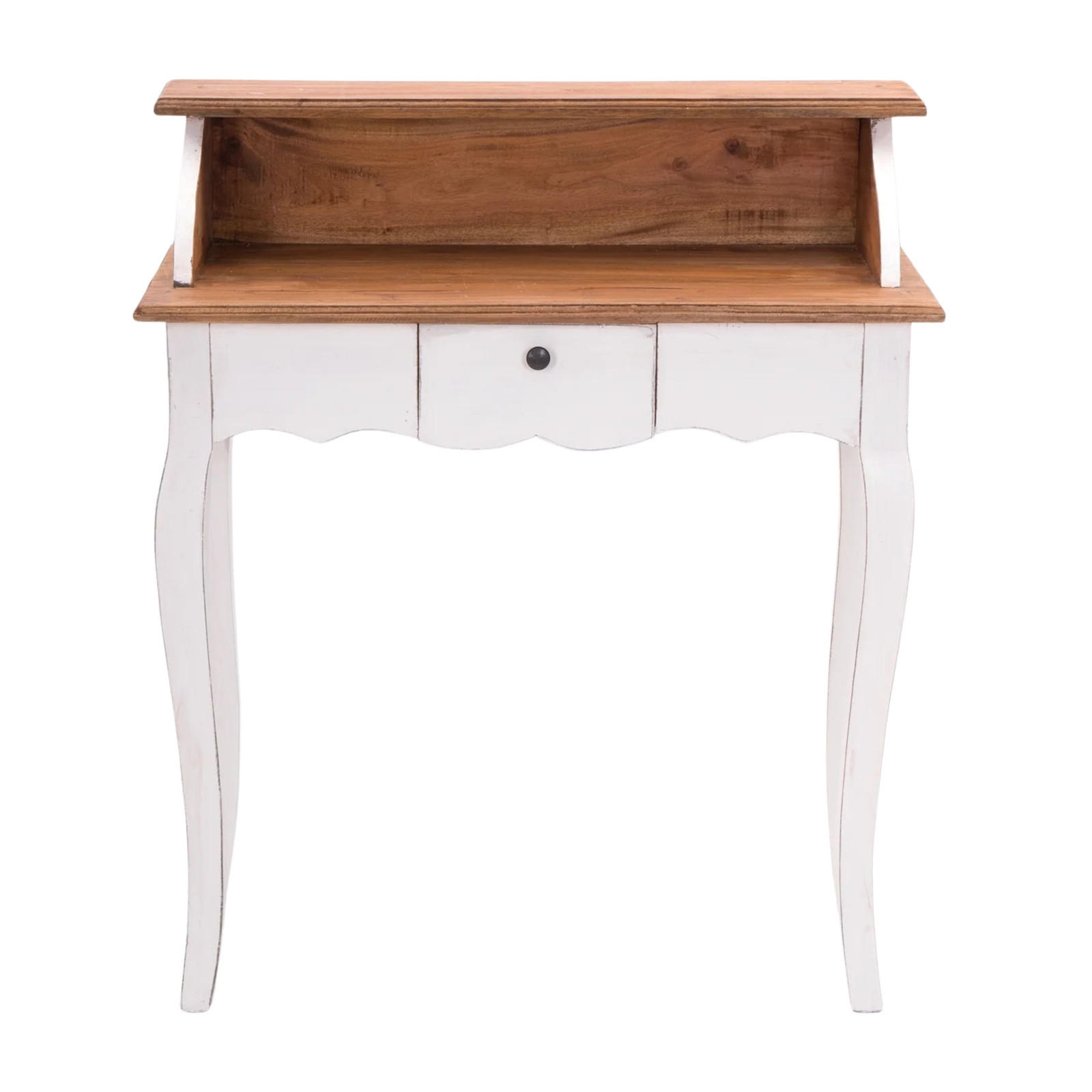 SEKRETÄR Napoleon Mahagoni Massivholz, mit Schublade 06 weiß-landhaus - Weiß, Holz (40/80/92cm) - DESIGN DELIGHTS
