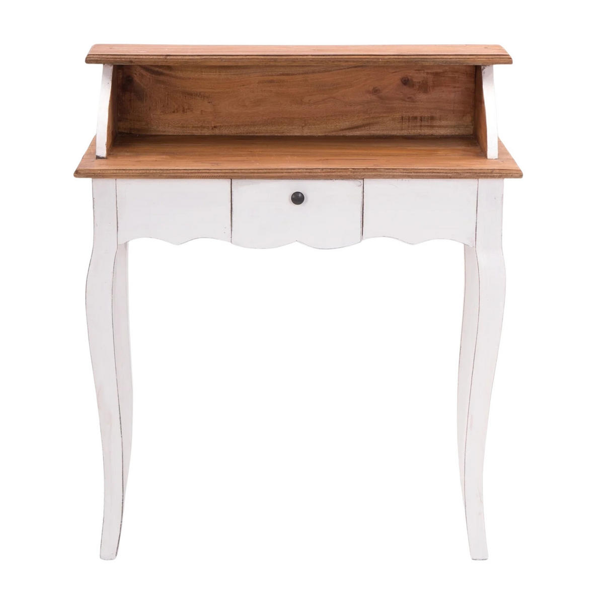 SEKRETÄR Napoleon Mahagoni Massivholz, mit Schublade 06 weiß-landhaus - Weiß, Holz (40/80/92cm) - DESIGN DELIGHTS