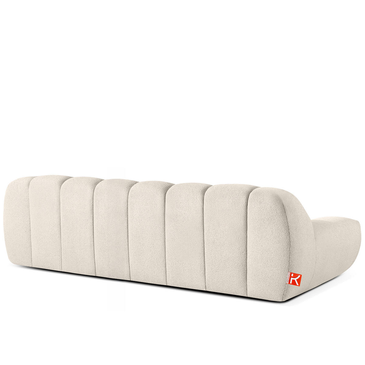 EINZELSOFA VENA Bouclé, Weiß - Weiß, Holz/Textil (254/72/105cm) - KONSIMO®