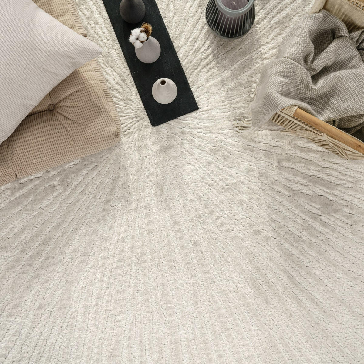 FLACHWEBETEPPICH Boho Creme 80 x 150 cm - Creme, Kunststoff (80/150cm) - TT Home
