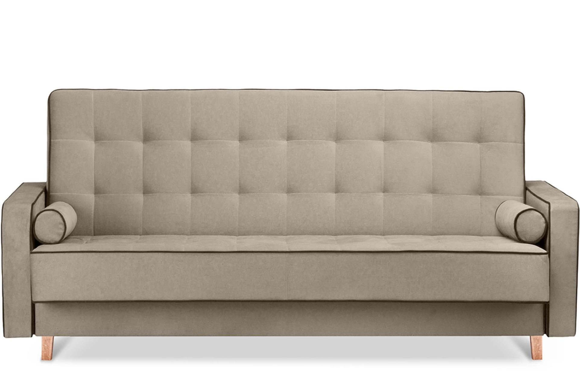 3-SITZER-SCHLAFSOFA DOZER mit 2 Zierkissen und Wellenunterfederung, Beige - Beige, Textil (223/94/93cm) - KONSIMO®