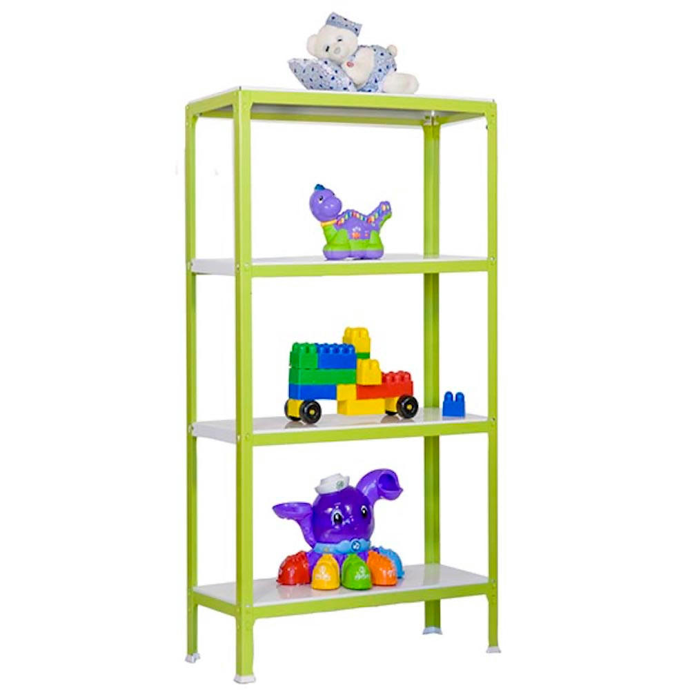 WOHNREGAL LIVING KOALA METAL mit 4 Fachböden | HxBxT 160x80x40cm | Fachlast 150kg | Grün/Weiß - Grün, Metall (80/160/40cm) - PROREGAL