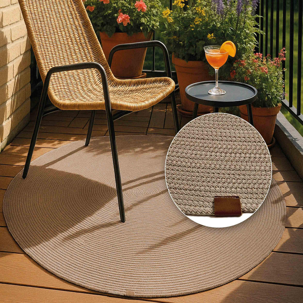 KURZFLORTEPPICH PARIS - Beige, Naturmaterialien/Kunststoff (150/150cm) - Astra